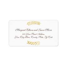 Elegante goldene Blätter und dunkelbraune Adresse