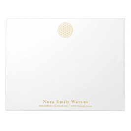 Elegante Goldene Blume des Lebens Beruflich Notizblock