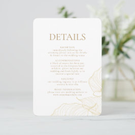 Elegante Goldene Blumen Botanische Moderne Hochzei Begleitkarte