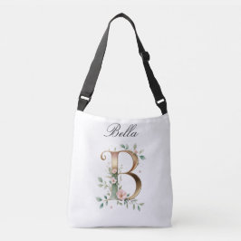 Elegante goldene Blumen-Buchstabe-B-Umbhängetasche Tragetaschen Mit Langen Trägern