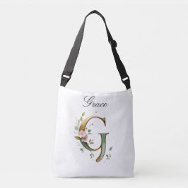 Elegante goldene Blumenletter G Umhängetasche Tragetaschen Mit Langen Trägern