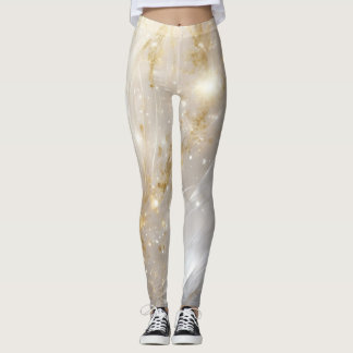 Elegante goldene Blumenmarmor-Leggings Leggings