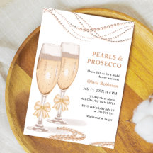 Elegante Goldene Bogen Perlen und Prosecco Brautpa