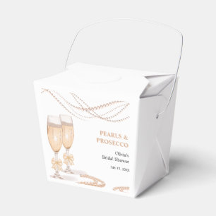 Elegante Goldene Bogen Perlen und Prosecco Brautpa Geschenkschachtel