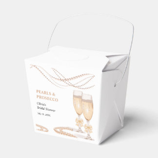 Elegante Goldene Bogen Perlen und Prosecco Brautpa Geschenkschachtel