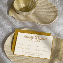 Elegante goldene botanische Hochzeits-RSVP-Karte