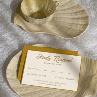Elegante goldene botanische Hochzeits-RSVP-Karte RSVP Karte