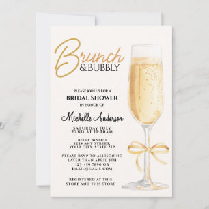 Elegante Goldene Brunch- und Sekt-Brautjunggeselli Einladung