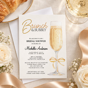 Elegante Goldene Brunch- und Sekt-Brautjunggeselli Einladung