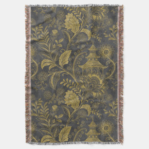 Elegante goldene Chinoiserie-Blumen-Vintage-Pagode Decke