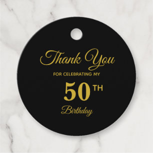 Elegante goldene Dankeschön-Tags zum 50. Geburtsta Geschenkanhänger