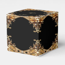 Elegante goldene Dekorative Blumen Gefallen Box