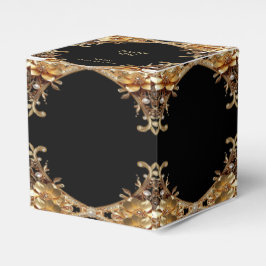Elegante goldene Dekorative Blumen Gefallen Box Geschenkschachtel