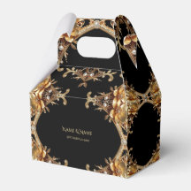 Elegante goldene Dekorative Blumen Gefallen Box