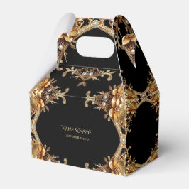 Elegante goldene Dekorative Blumen Gefallen Box Geschenkschachtel