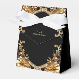 Elegante goldene Dekorative Blumen Geschenkbox Geschenkschachtel