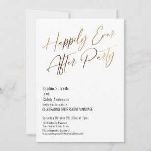 Elegante Goldene Einladung zur "Happily Ever After