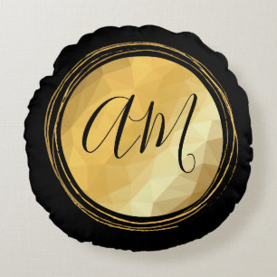 Elegante goldene, festliche Buchstaben Rundes Kissen