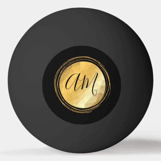 Elegante goldene, festliche Buchstaben  Tischtennisball (Vorderseite)