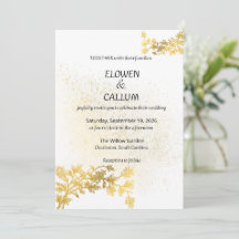 Elegante goldene florale minimalistische Hochzeits