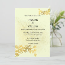 Elegante goldene florale minimalistische Hochzeits