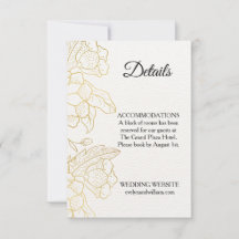 Elegante goldene florale weiße Hochzeits-Details-K