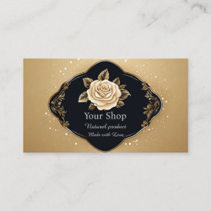 Elegante goldene Floralrose Visitenkarte