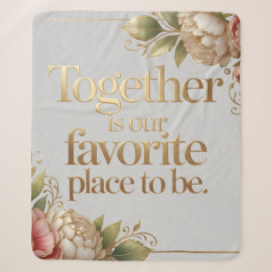 Elegante goldene Floralschrift Sherpadecke