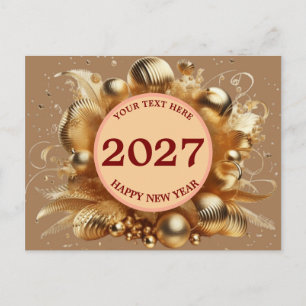 Elegante goldene Frohes Neues Jahr Vorlage Postkarte