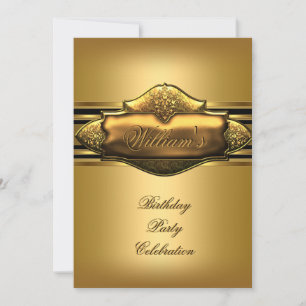 Elegante goldene Geburtstagsfeier Herren 60. 50. 4 Einladung