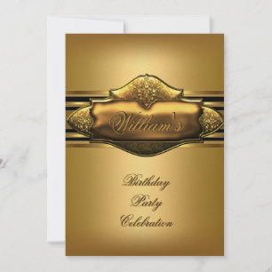 Elegante goldene Geburtstagsfeier Herren 60. 50. 4 Einladung