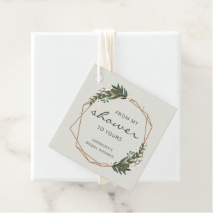 Elegante goldene geometrische moderne Boho-Brautpa Geschenkanhänger