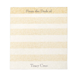 Elegante goldene gestreifte Notizen Notizblock