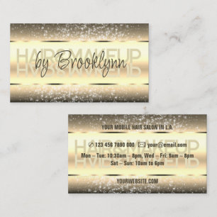 Elegante goldene Glittersterne hell funkelnd golde Visitenkarte