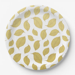 Elegante Goldene Herbstreben Pappteller