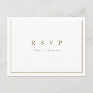Elegante goldene Hochzeit minimalistisch Einladungspostkarte
