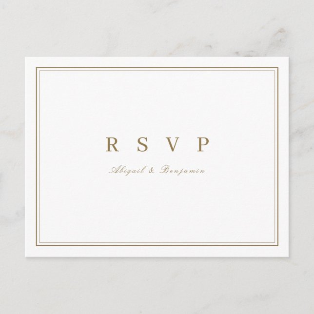 Elegante goldene Hochzeit minimalistisch Einladungspostkarte (Vorderseite)