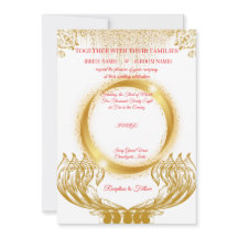 Elegante goldene Hochzeits-Einladungskarte auf Wei