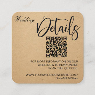 Elegante Goldene Hochzeits-Website QR-Code RSVP-Ei Begleitkarte