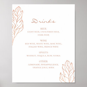 Elegante goldene Hochzeitsalkohol-Bar. Botanische Poster