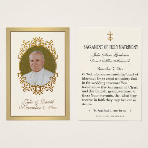 Elegante Goldene Hochzeitskarte St. John Paul II
