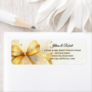 Elegante goldene Hochzeitsrücksendeadresse