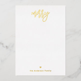 Elegante goldene Kalligrafie Frohe Weihnachten Not Folien Feiertagskarte