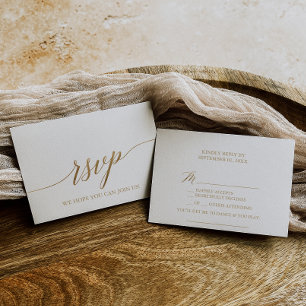 Elegante goldene Kalligrafie-Song-Request-RSVP-Kar RSVP Karte