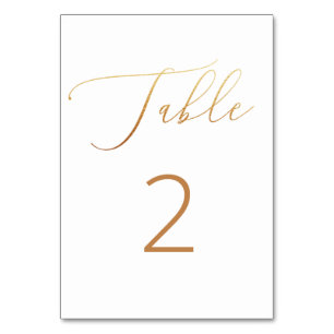 Elegante goldene klassische Hochzeit. Einfaches Sk Tischnummer