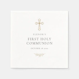 Elegante goldene Kommuniontischsets zur Erstkommun Serviette