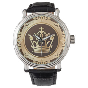 Elegante goldene Krone Armbanduhr