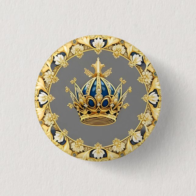 Elegante Goldene Krone Button (Vorderseite)