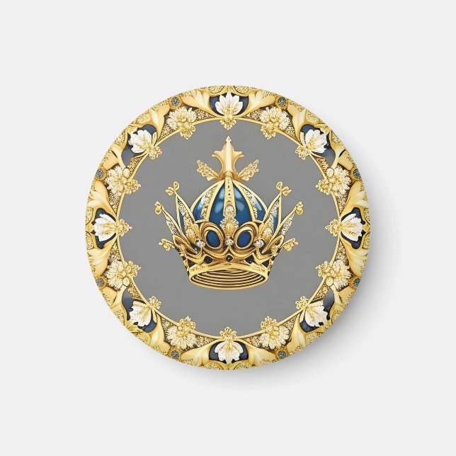 Elegante Goldene Krone Magnet (Vorne)