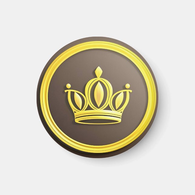 Elegante Goldene Krone Magnet (Vorne)